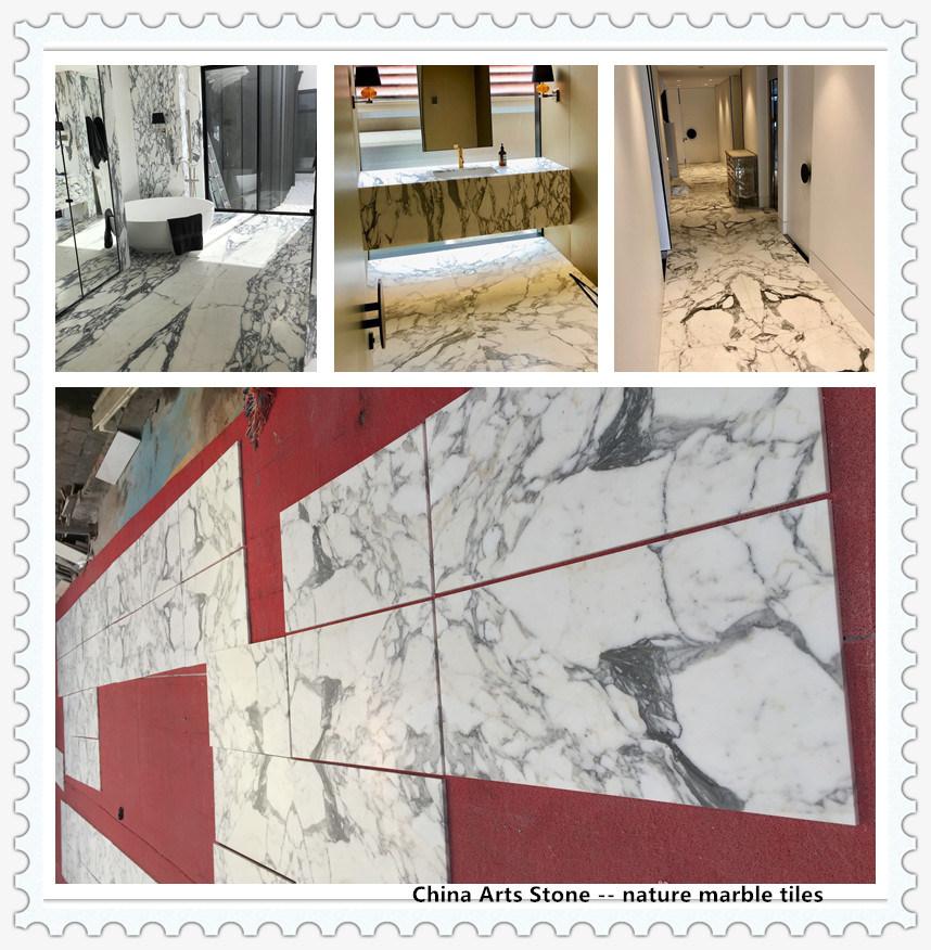 Chinese White Lincoln Calacatta White Marble Slab Tile