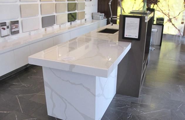 Calacatta White Quartz Countertop for Kitchen or Restaurant Bar