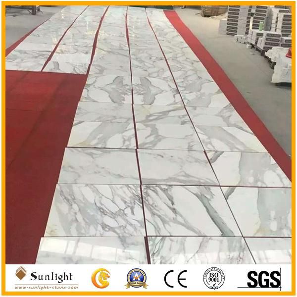 Natural Luxurious Calacatta White Marble Stone Tiles for Floor, Wall