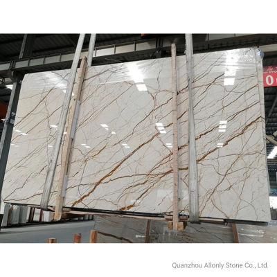 Beige Sofitel Gold Marble with Golden Grain Texture for Interior Hotel Project Decoration
