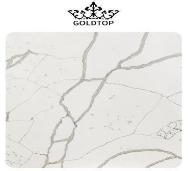 Elegant White Level Calacatta Artificial Quartz for Kitchen Top Countertops