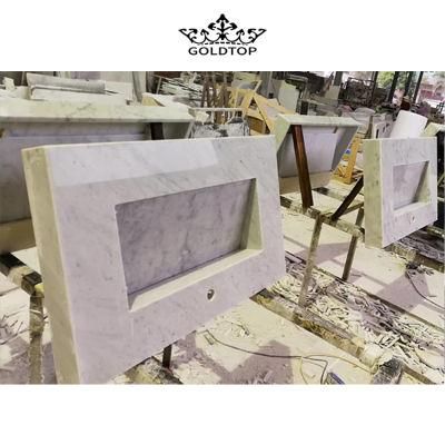 Hotel Project Italian Bianco Carrara White Stone Table Counter Top Marble Countertops for Kitchen Bathroom