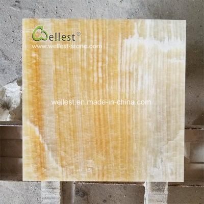 Hot Selling Yellow Honey Onyx Marble Tile for Interior Floor and Wall Tile