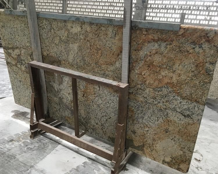 Natural Stone Bullnose Edge Delicatus Gold Granite Countertop for Kitchen