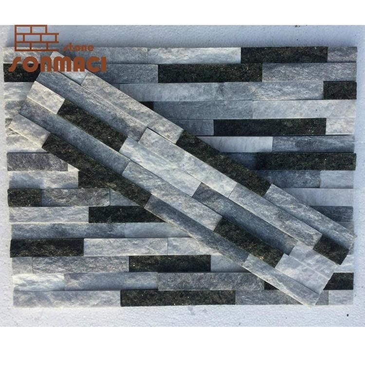 Glued Beige Slate Stacked Stone Wall Panels