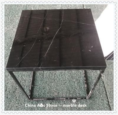 Nero Marquina Marble Flower Tops for House Decoration