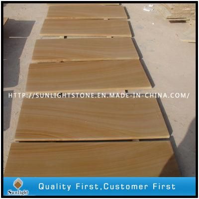 Honed Yellow Wood Vein Sandstone for Wall/Floor Tiles
