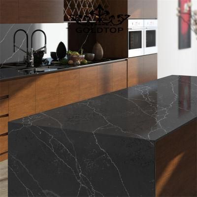 China Supplier Price Polished/Honed Surface Calacatta Artificial Laurent Quartz for Worktops Kitchen/Bathroom Wall Floor Aparment Villa Hotel