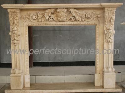 English Victorian Style Carved Marble Limestone Fireplace for Indoor (QY-LS212)