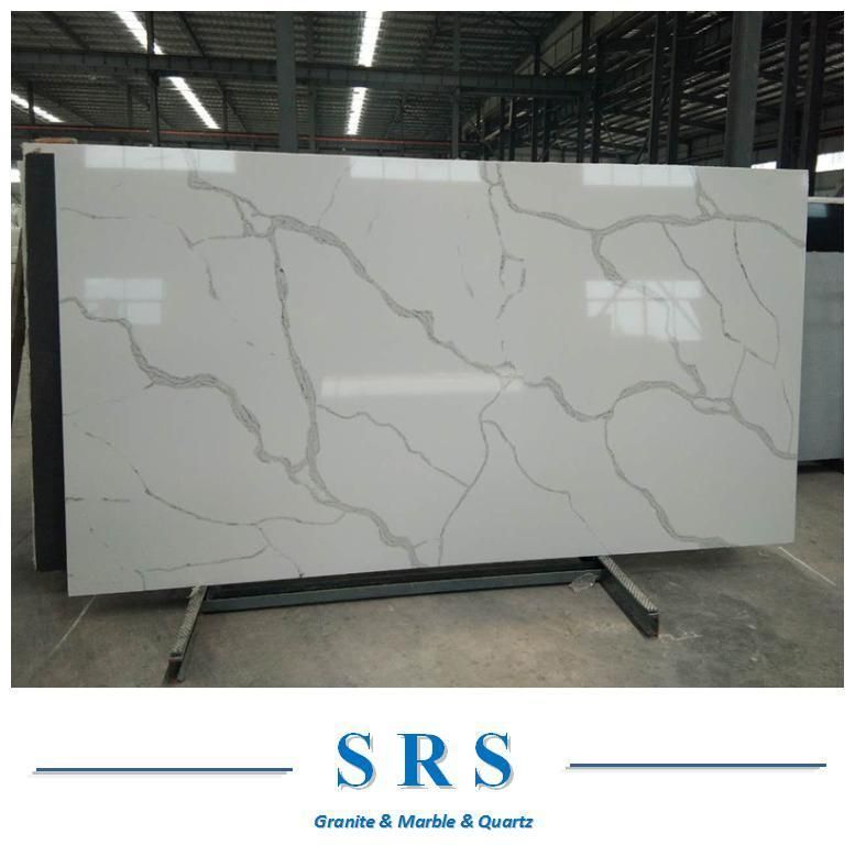 White Italian Calacatta Artificial Quartz for Vanity Tops/Table Tops/Countertop