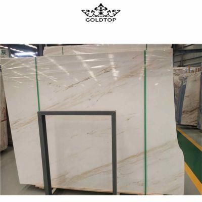 Factory Direct Stone Slabs Gold Veins Hemus White Marble Slab for Countertop and Bathroom Vanities