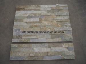 P014-Flat Face Yellow Slate Cultural Stone for Wall Cladding