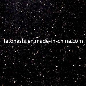 Natural Polished Black Galaxy Stone Granite for Kitchen Counter, Tile