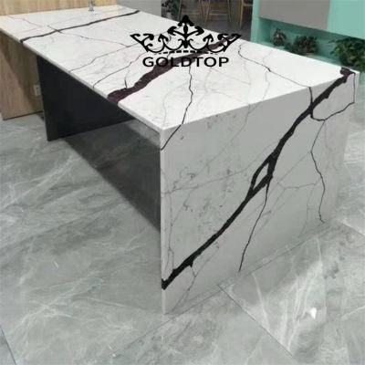 Artificial Polished/Honed/Leathered 20mm White/Black/Grey Calacatta New York Quartz Tile for Apartment/Villa/Hotel Kitchen/Bathroom