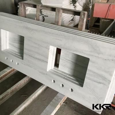 Hotel Project Bathroom Stone Vanity Tops Customized Size Countertops