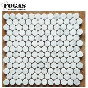Penny Round Carrara White Marble Tile Bathroom Wall Backsplash Mosaic