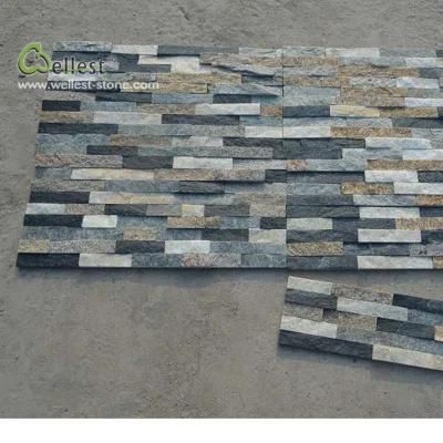 Multi Color Black Yellow White Ledgestone Veneer Cultured Stone Slate Wall Cladding Facade