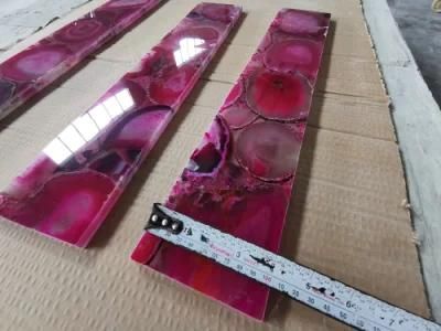 Hot Sale Pink Color Agate Semiprecious Stone Vanity Top