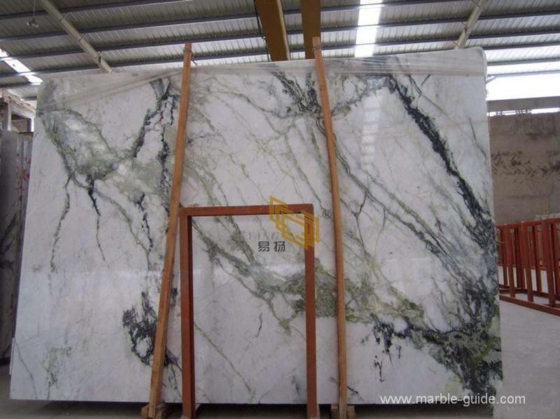 White Marble Tile Picasso Green/White Marble Tile for Bathroom/Staircase/Flooring/Wall