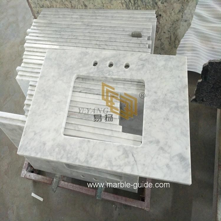 China Carrara White Marble Vanity for Bathroom/Hotel/Table/Worktop/Countertop