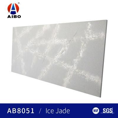 Ice Seed Color Calacatta Artificial Quartz Stone Slab with 3000*1600*20mm Size