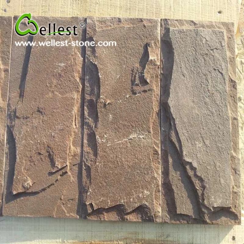 Beautiful Brown Sandstone Mushroom Wall Tile for Villa Column Fence