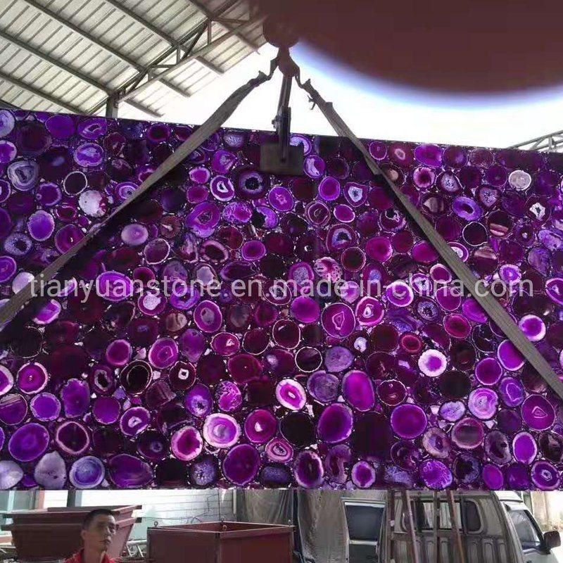 Hotsale Semi Precious Stone Blue Agate Backlit Slab