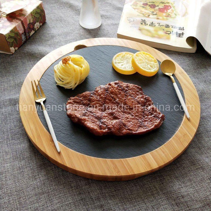 Natural Black Slate Stone Cheese Board, Dinner Plate, Sushi Plates for Tableware