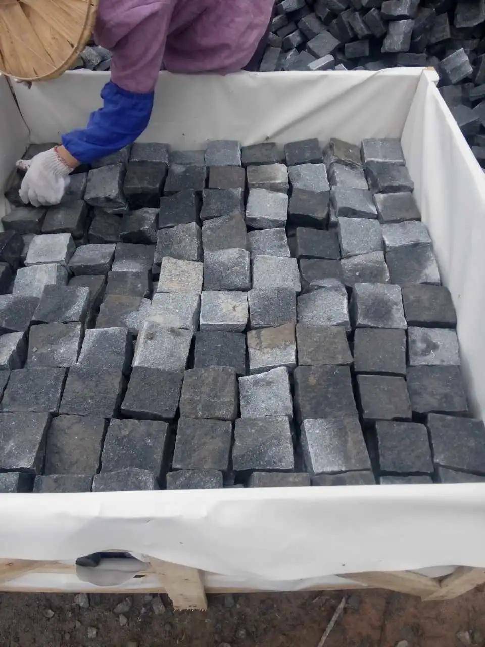Cube Stone Paving Stone Natural Split Grey Granite Stone