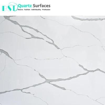 6.5mm Thin Calacatta Quartz Stone Panels for Shower Wall