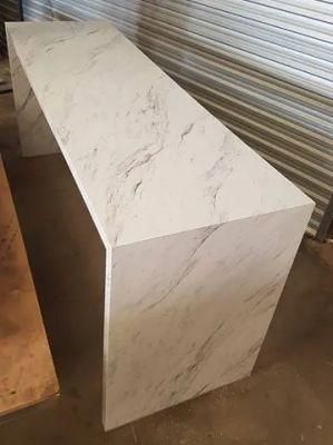 Calcatta Artificial Marble White Quartz Constructed Waterfall Ends Island Benchtop