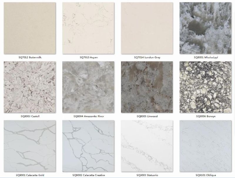 Artificial Slab Calacatta Gold White Quartz Stone Slab for Kitchen Countertop 2cm 3cm