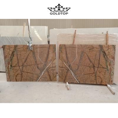 Home Decoration Feature Wall Forest Brown Slabs Marble