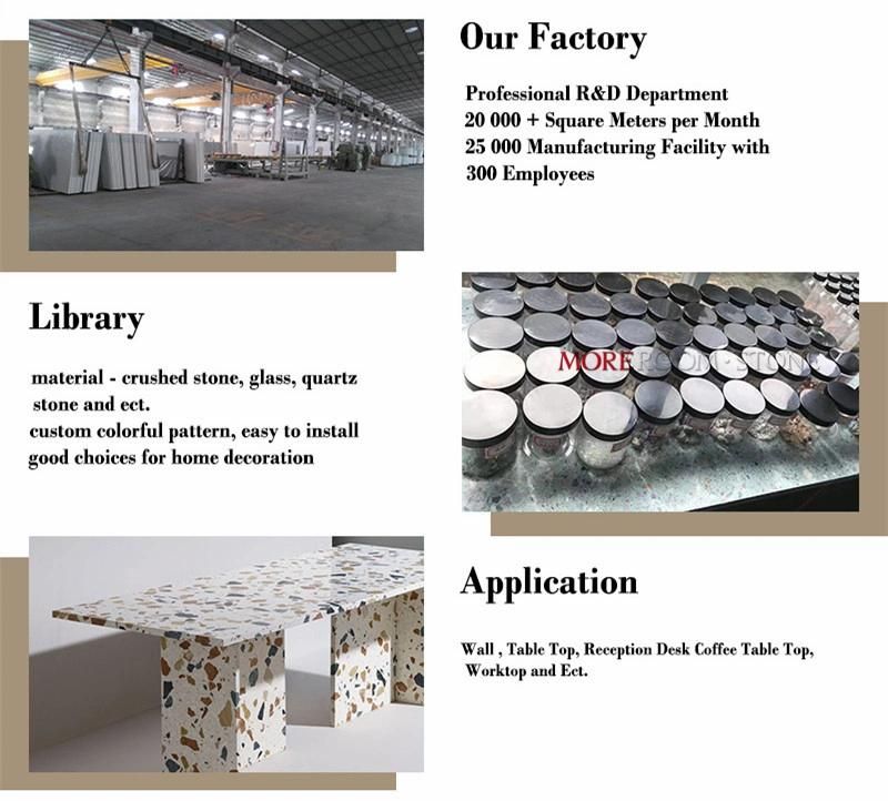 China Artificial Stone White Terrazzo for Wall/Floor/Countertop