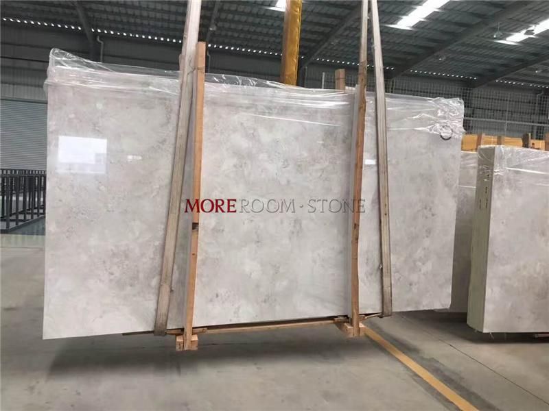 Commercial Interior Flooring Wall Light Grey Marble Stone Slab