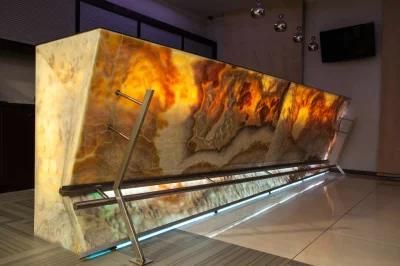Yellow Honey Backlit Onyx Transparent Light Weight Wall Panel Kitchen Countertop Bar Top