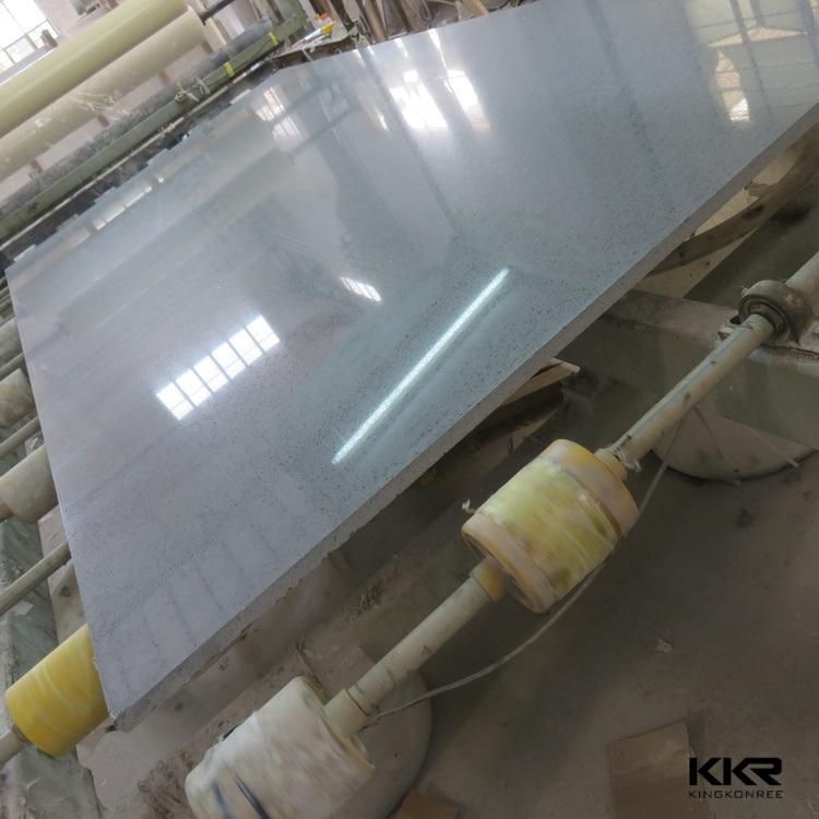 Kkr White Sparking Artificial Quartz Stone for Kitchen Countertop Worktop