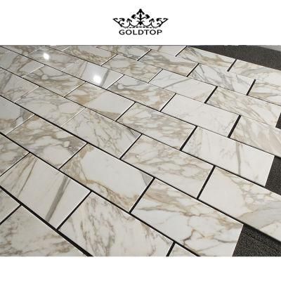 Natural Stone Polished Indoor Decoration Calacatta Gold Slab Marble Vanity Top