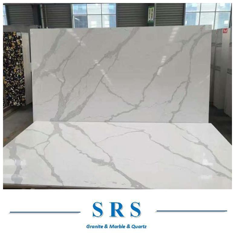 White Italian Calacatta Artificial Quartz for Vanity Tops/Table Tops/Countertop
