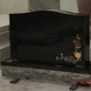 Polished Carved Shanxi Black Head Tombstone Monument