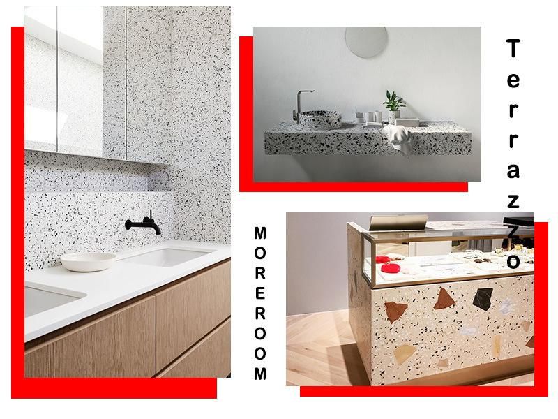 Bathroom Colorful Terrazzo Stone Flooring