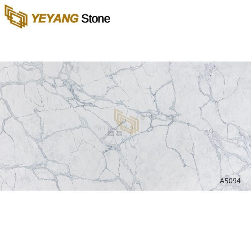 Calacatta Marble Look White Quartz Stone for Bathroom Countertops/Worktops/Bar/Benchtop/Tabletop Promotion