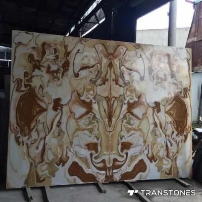 Artificial Marble Slab Stone Veneer Alabaster Sheets for Ceiling