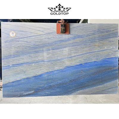 Azul Blue Onyx Slab Wall Floor Tile/Bathroom Decoration/Pillar/Baluster Marble for Villa Hotel