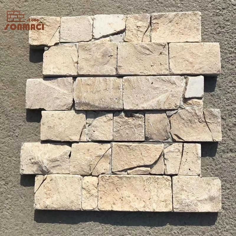 Popular Cheap Blue Limestone Culture Stone Wall Panel Covering Decorated Stone