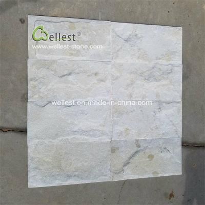 Rock Face Beige Quartzite Mushroom Stone Cladding Tiles for Wall