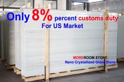 Wholesale Building Material Nano Crystallized Glass Engineered Faux Wood Grain Marble Stone Countertop From China Factory