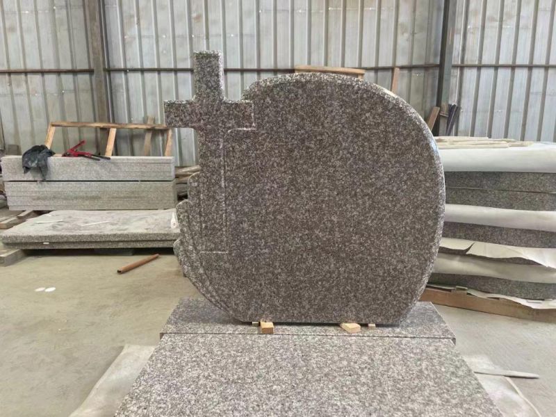 Natural Stone Black Granite Tombstone for Cremetery Garden