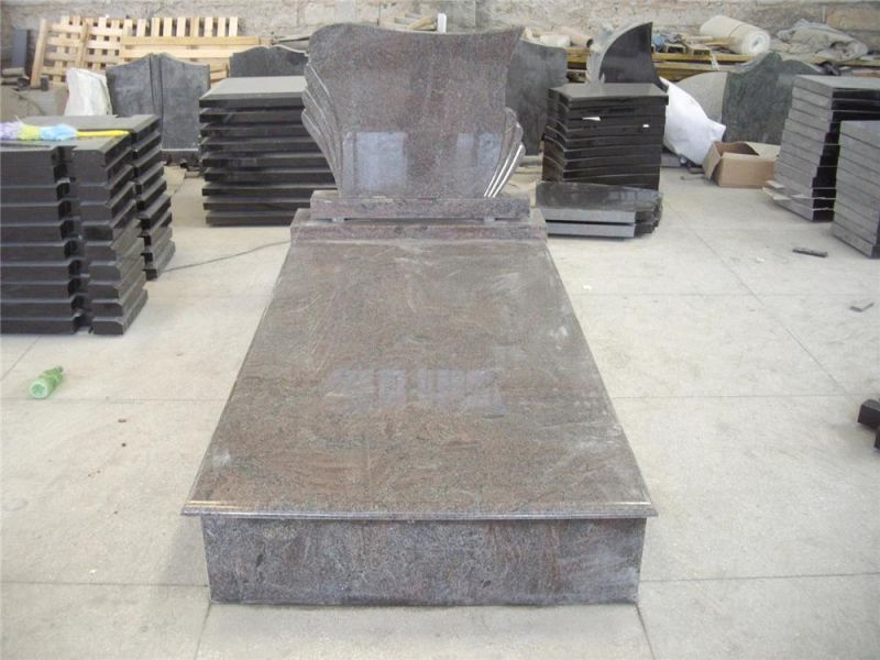 Multicolor Red Granite Poland Tombstone/Headstone/Gravestone Style in New Design