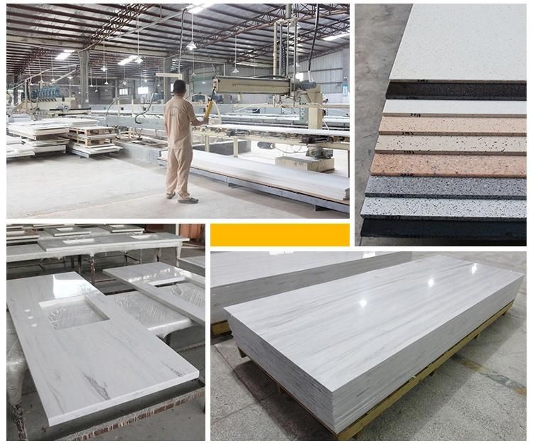Factory Customized Artificial Stone L Shape Vanity Top Solid Surface Stone Countertop